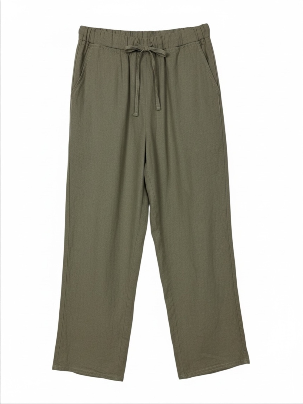 Parachute 100% Linen Pull On Style High Rise Pants Olive Green Size Medium